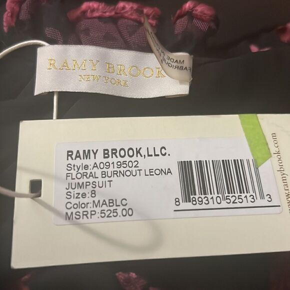 Ramy Brooke Black Leona Burnout Jumpsuit New Size 8 - Picture 11 of 11